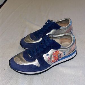 Tory Burch brielle Blue and Silver Sneakers